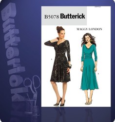 5078 KNIT COWL MIDRIFF DRESS LENGTHS PATTERN 8-14